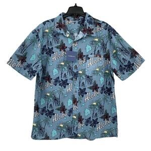 NOS Men’s Size XL 100% Cotton Aloha Hawaiian Shirt Short Sleeve Button Down NEW!
